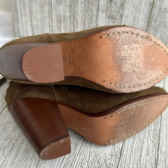 Rag & Bone Women's Olive green Classic Newbury Booties - Picture 5 of 9